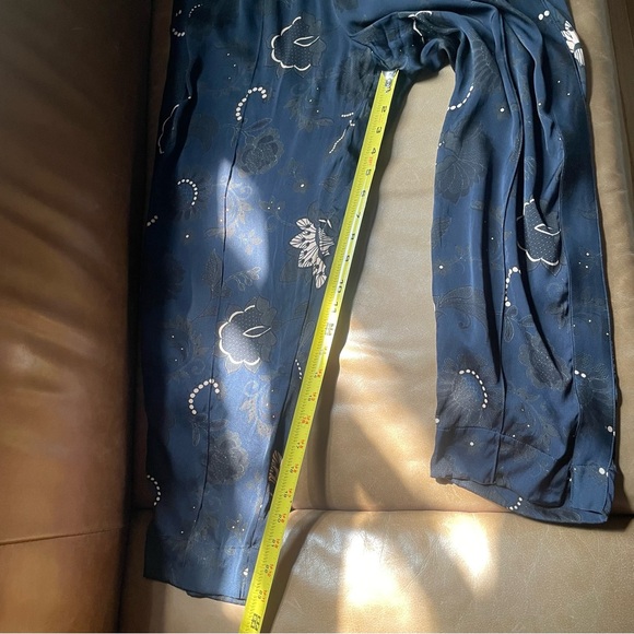 Tucker NYC silk navy floral pants elastic luxe designer moody print Julia pant - Picture 9 of 10